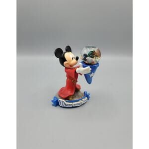 Disney Fantasia Sorcerer Mickey Mouse Snow Globe Where Magic Lives 6"H